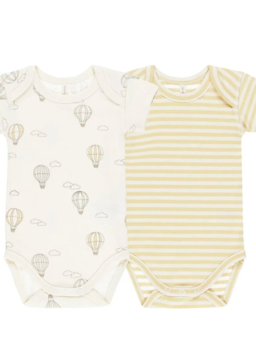 Baby - NB - Quincy Mae 2 Pack Hot Air Balloons & Yellow Stripe Bodysuits